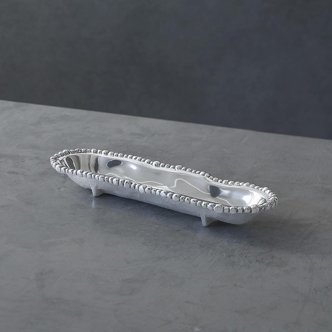 Organic Pearl Cracker Tray - Tray Top View | Bone & Brass