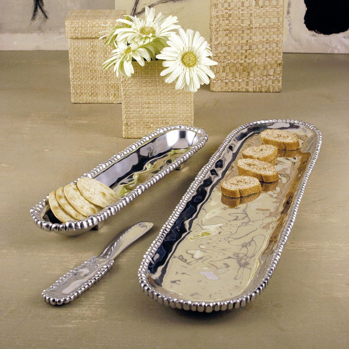 Organic Pearl Cracker Tray - Tray View | Bone & Brass
