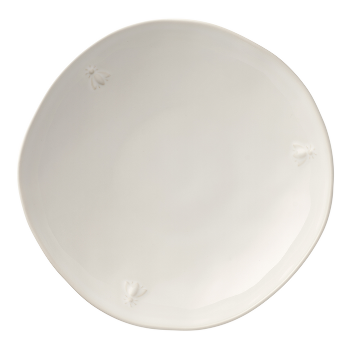 Ecru Beige Bee Ceramic Pasta Plate 4pk
