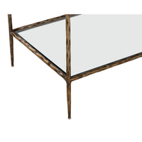 Emine Hammered Antique Brass Side Table