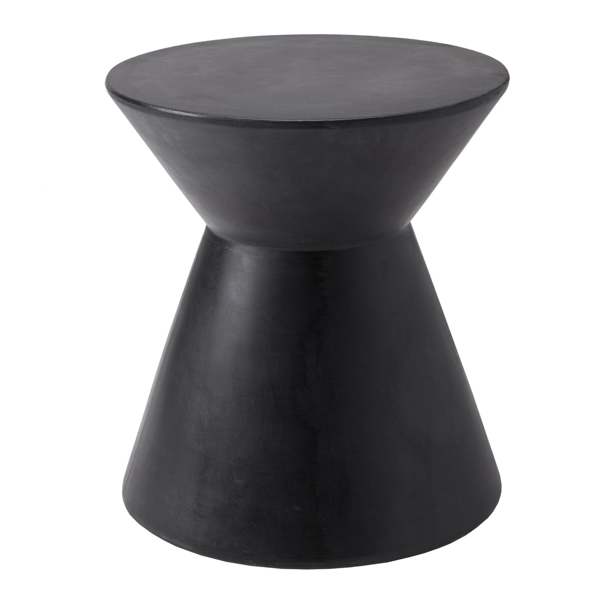 Astley Black Concrete Hourglass Side Table | Bone & Brass