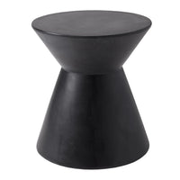 Astley Black Concrete Hourglass Side Table | Bone & Brass