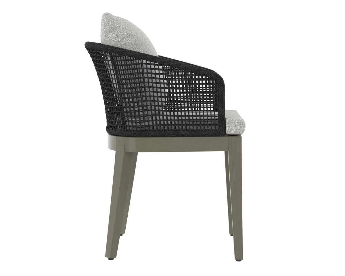 Capri Dining Smoke Grey - Copacabana Marble Armchair