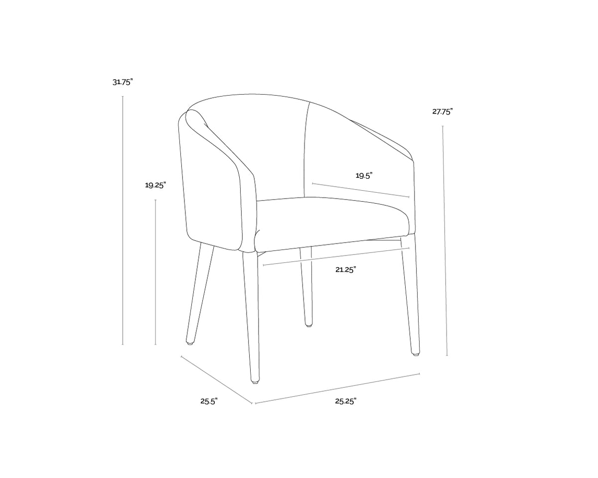 Sheva Dining Ernst Sandstone / Meg Ash Armchair