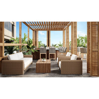 Tibi Natural  Handwoven Wicker Outdoor Sofa