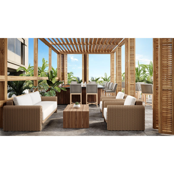Tibi Natural  Handwoven Wicker Outdoor Sofa