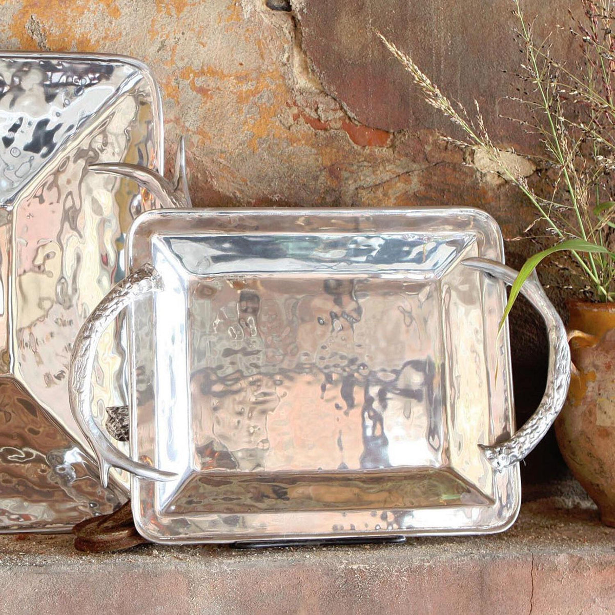 Western Antler Medium Rectangular Tray - Tray Detail | Bone & Brass