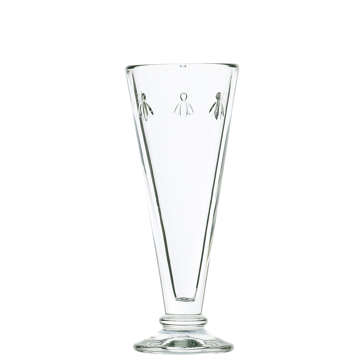 Clear Glass Bee Champagne Flutes — Set of 6