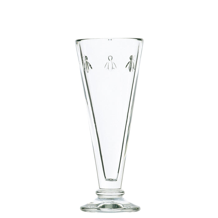 Clear Glass Bee Champagne Flutes — Set of 6