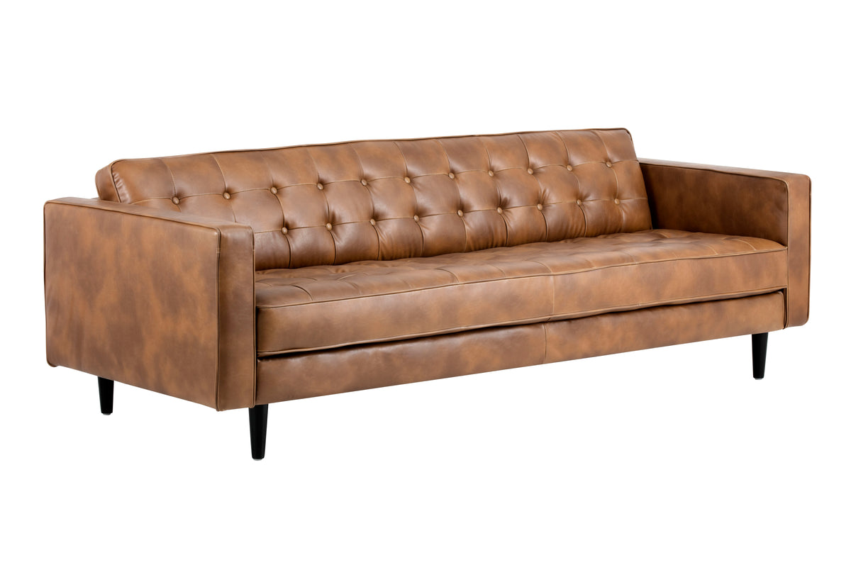 Donnie Tobacco Tan Leather Sofa