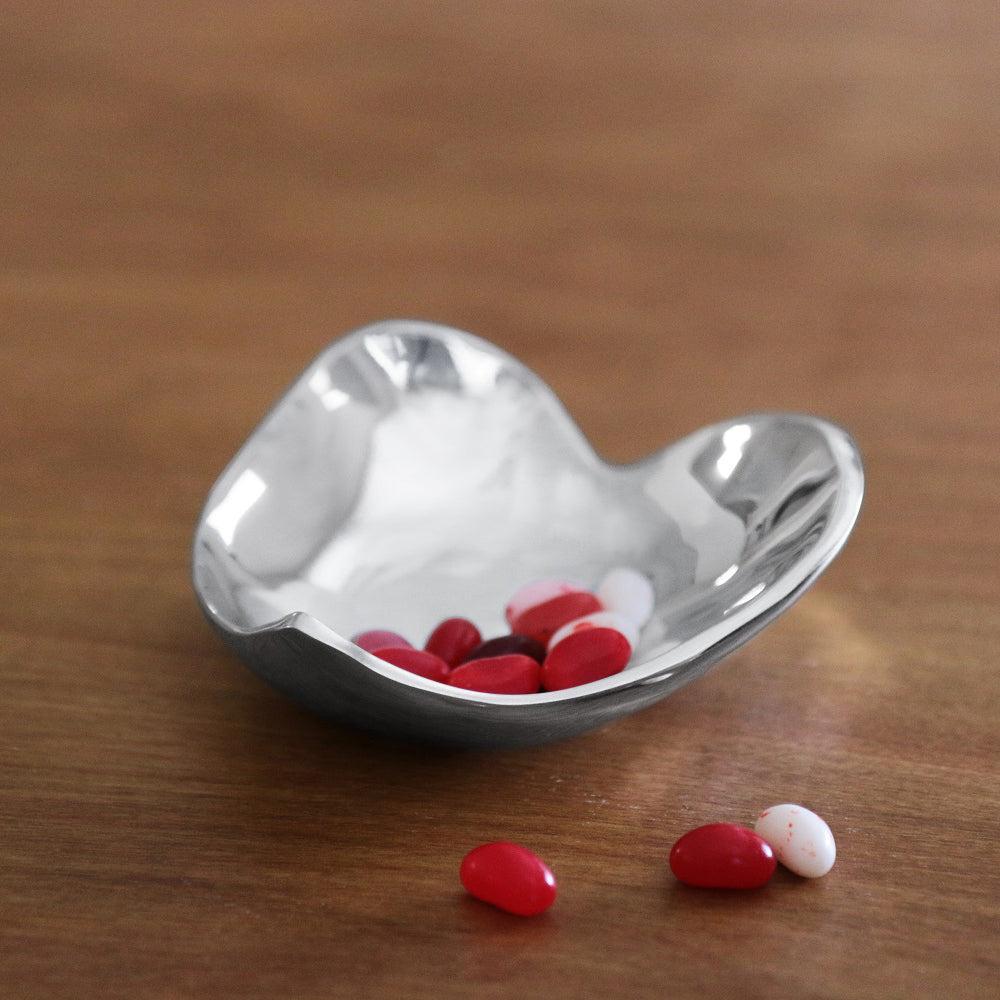 Giftables Silver Soho Heart Bowl - Bowl Top View | Bone & Brass