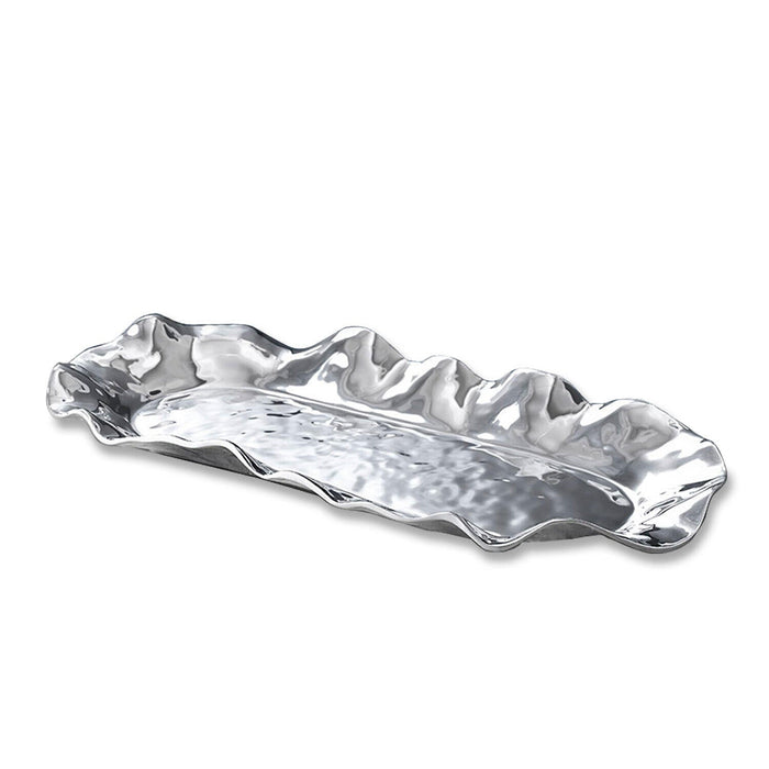 Vento Silver Long Oval Decorative Serving Tray