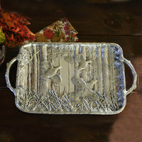 Forest Quail Tray Twig Handles - Tray Detail | Bone & Brass