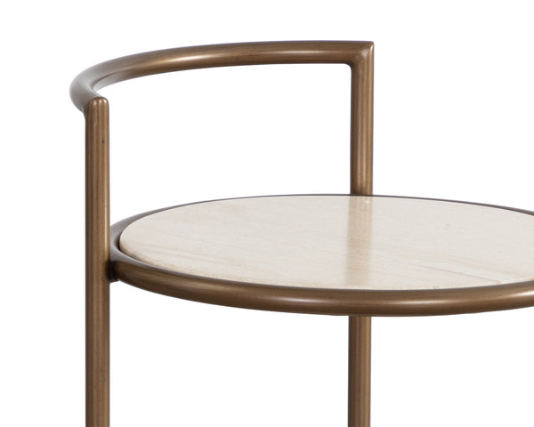 Parga End Rustic Bronze - Travertine Look - Natural Table