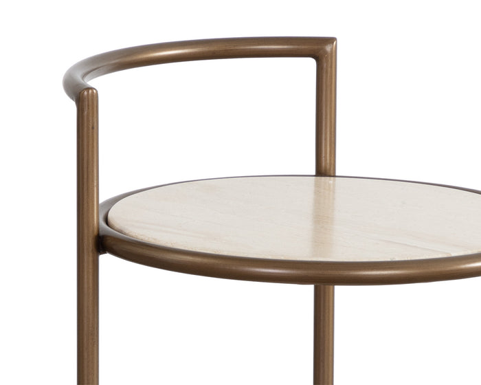 Parga End Rustic Bronze - Travertine Look - Natural Table