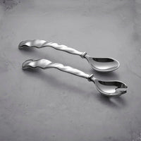 Vento Large Salad Servers - Handle Detail | Bone & Brass