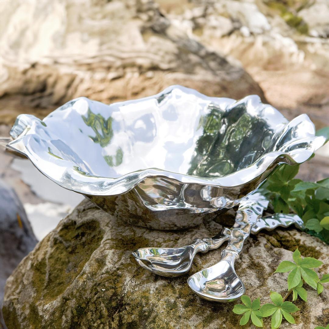 Vento Large Salad Servers - Set Top View | Bone & Brass