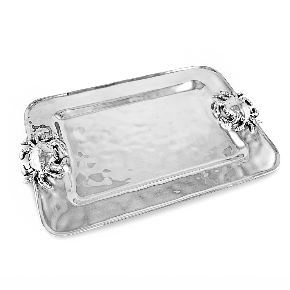 Ocean Crab Medium Rectangular Tray | Bone & Brass