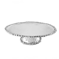 Silver Organic Shape Pedestal Serving Platter | Bone & Brass