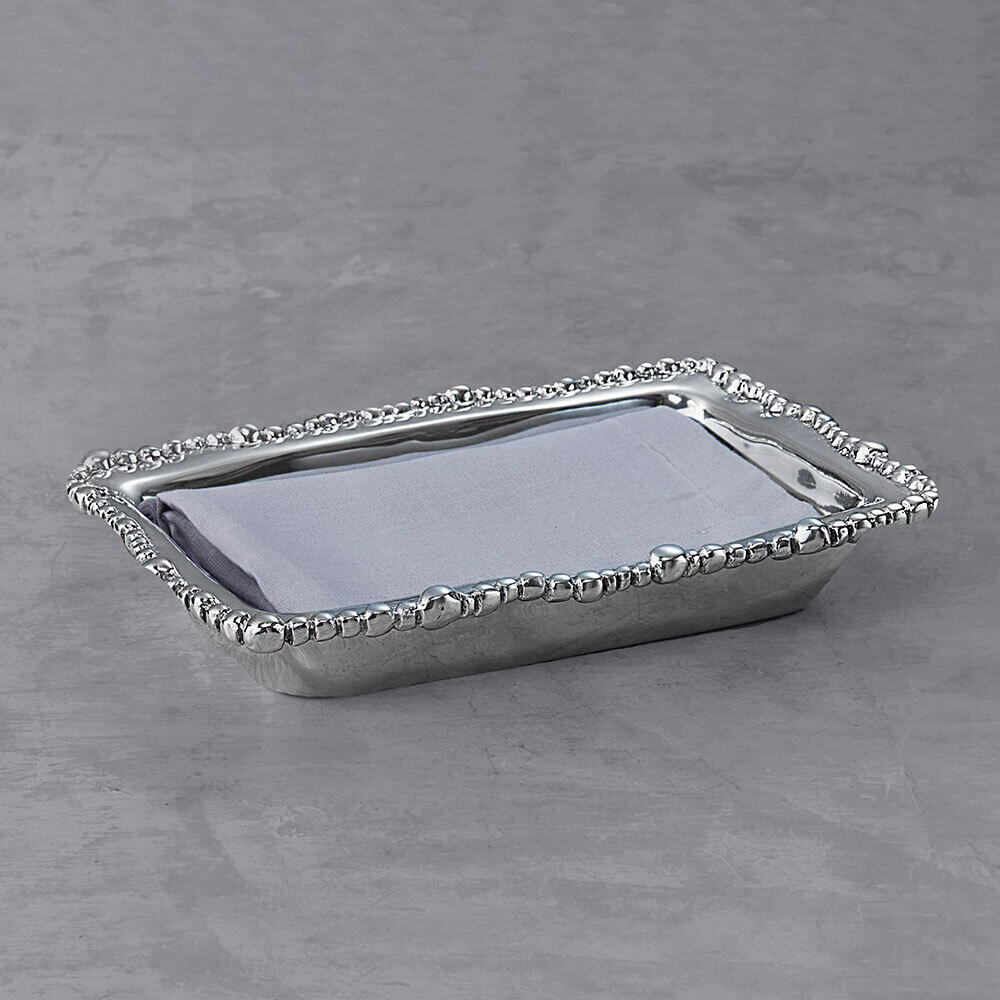 Giftables Organic Pearl Guest Towel Holder - Holder Side View | Bone & Brass