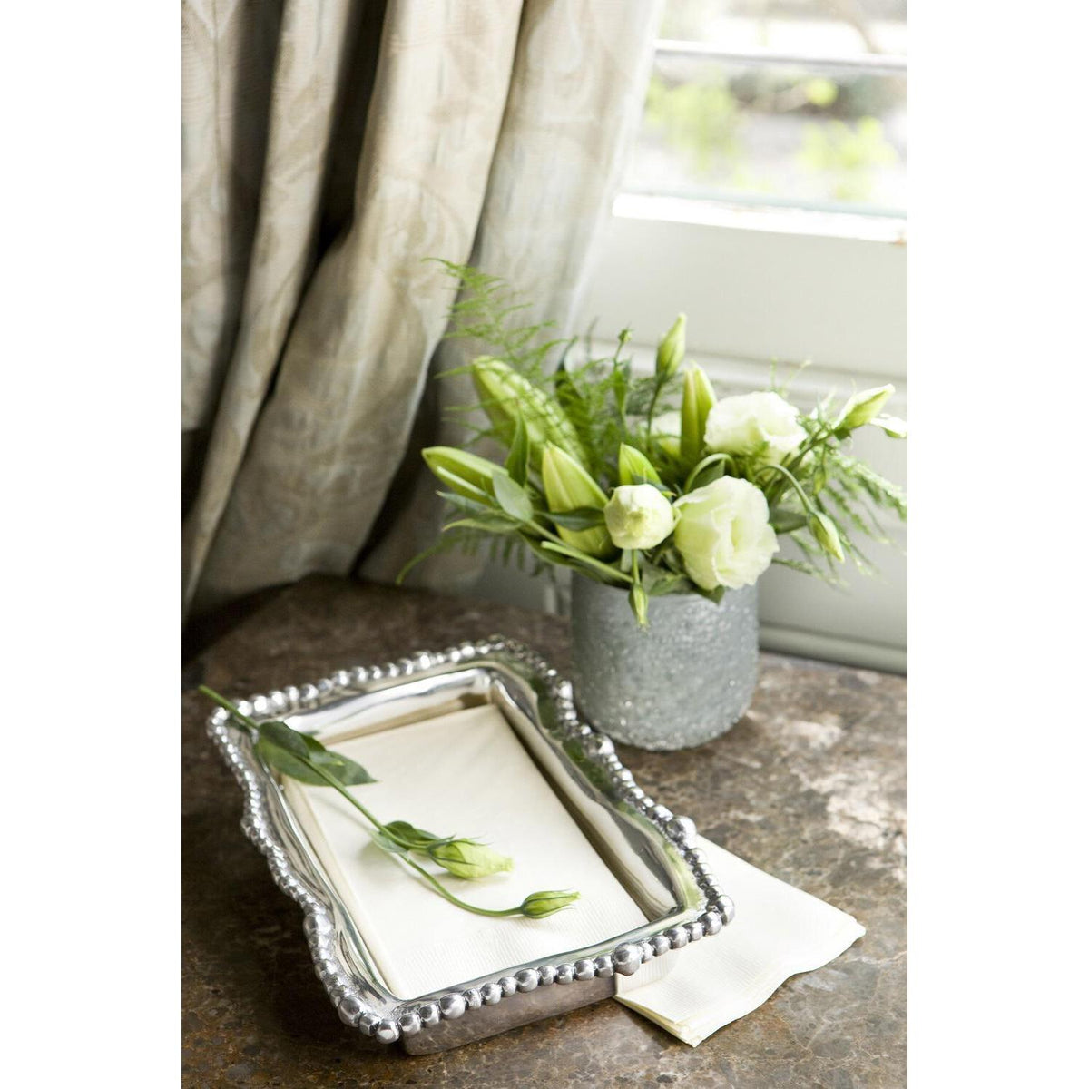 Giftables Organic Pearl Guest Towel Holder - Holder Detail | Bone & Brass