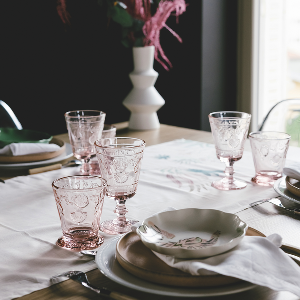 Rose Pink Versailles Stemmed Glasses – Set of 6