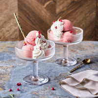 Alice Pedestal Dessert Cups | Pink or Clear Set of 6 - Detail View | Bone & Brass