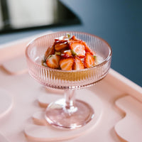 Alice Pedestal Dessert Cups | Pink or Clear Set of 6 - Alternate View | Bone & Brass