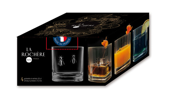 Clear Bee Whiskey Glasses