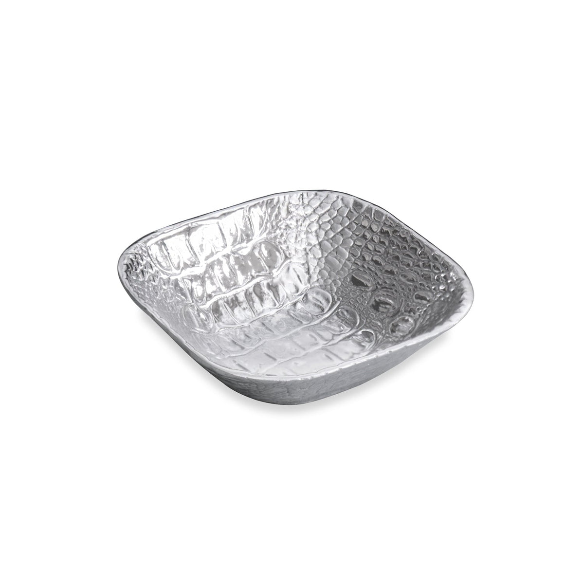 Pieles Croc Small Square Bowl | Bone & Brass