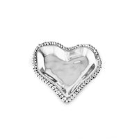 Silver Organic Pearl Small Heart Shape Platter | Bone & Brass