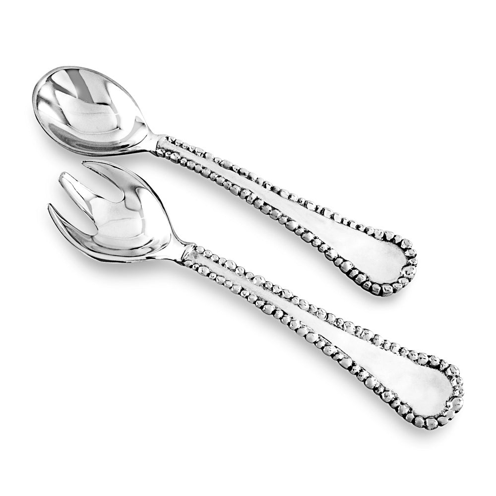 Organic Pearl Large Salad Servers | Bone & Brass