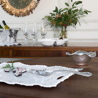 Organic Pearl Large Salad Servers - Set View | Bone & Brass