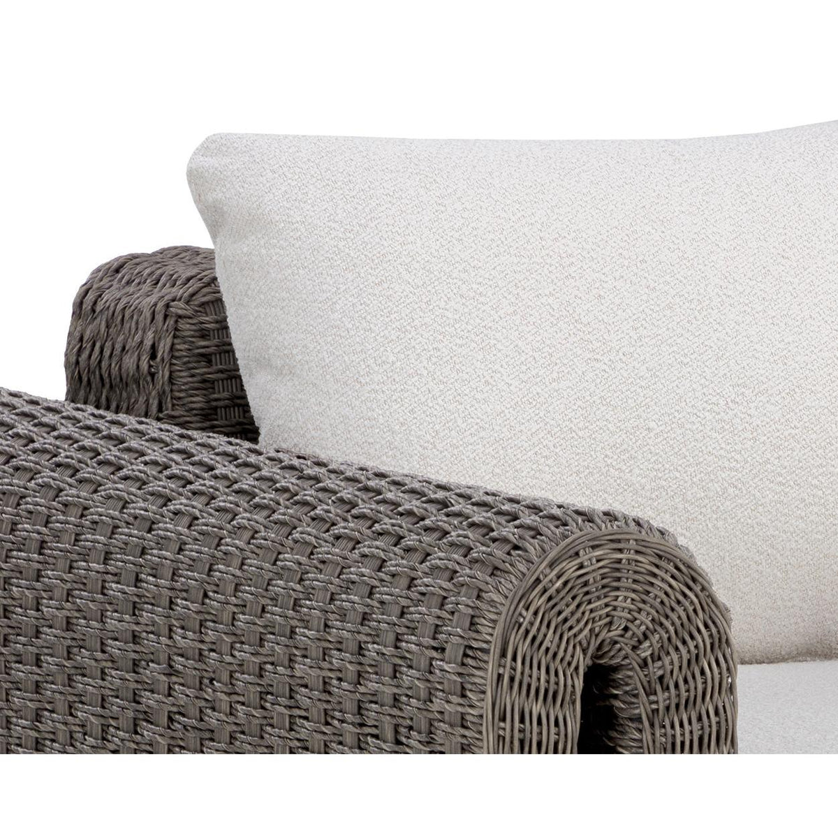 Tibi Charcoal Grey Handwoven Wicker Outdoor Lounge Chair