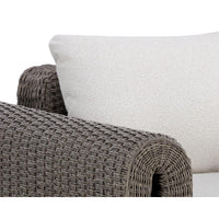 Tibi Charcoal Grey Handwoven Wicker Outdoor Lounge Chair
