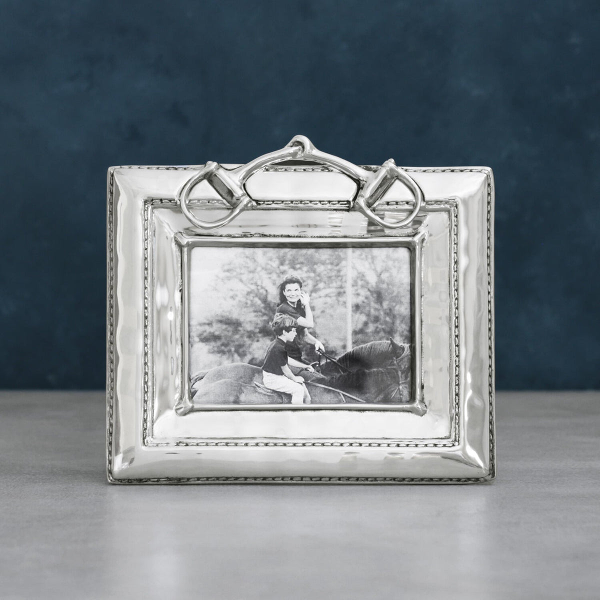 Silver Equestrian Snaffle Bit 5 x 7 Picture Frame - Frame Side View | Bone & Brass