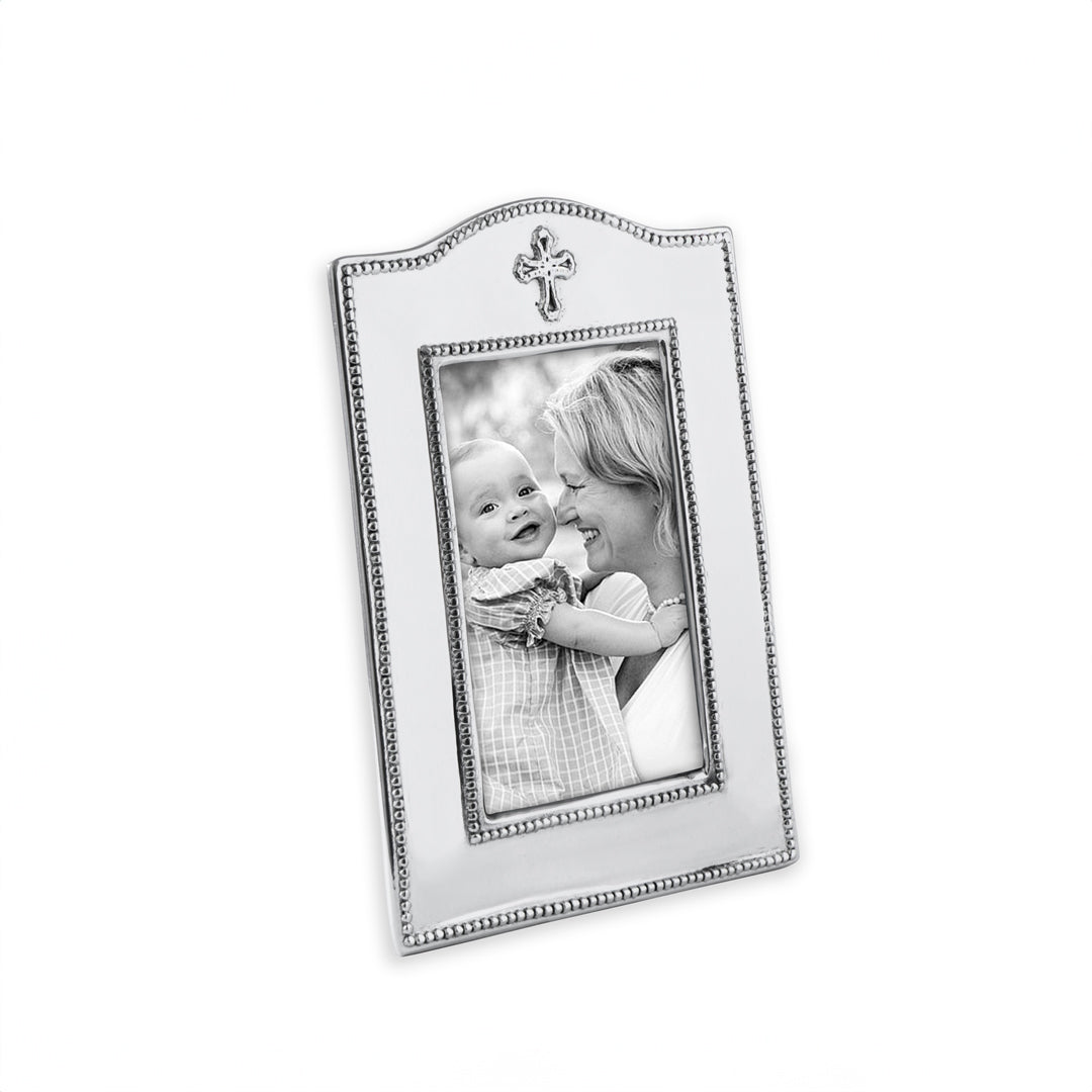 Baby Cross 4 x 6 Silver Picture Frame | Bone & Brass