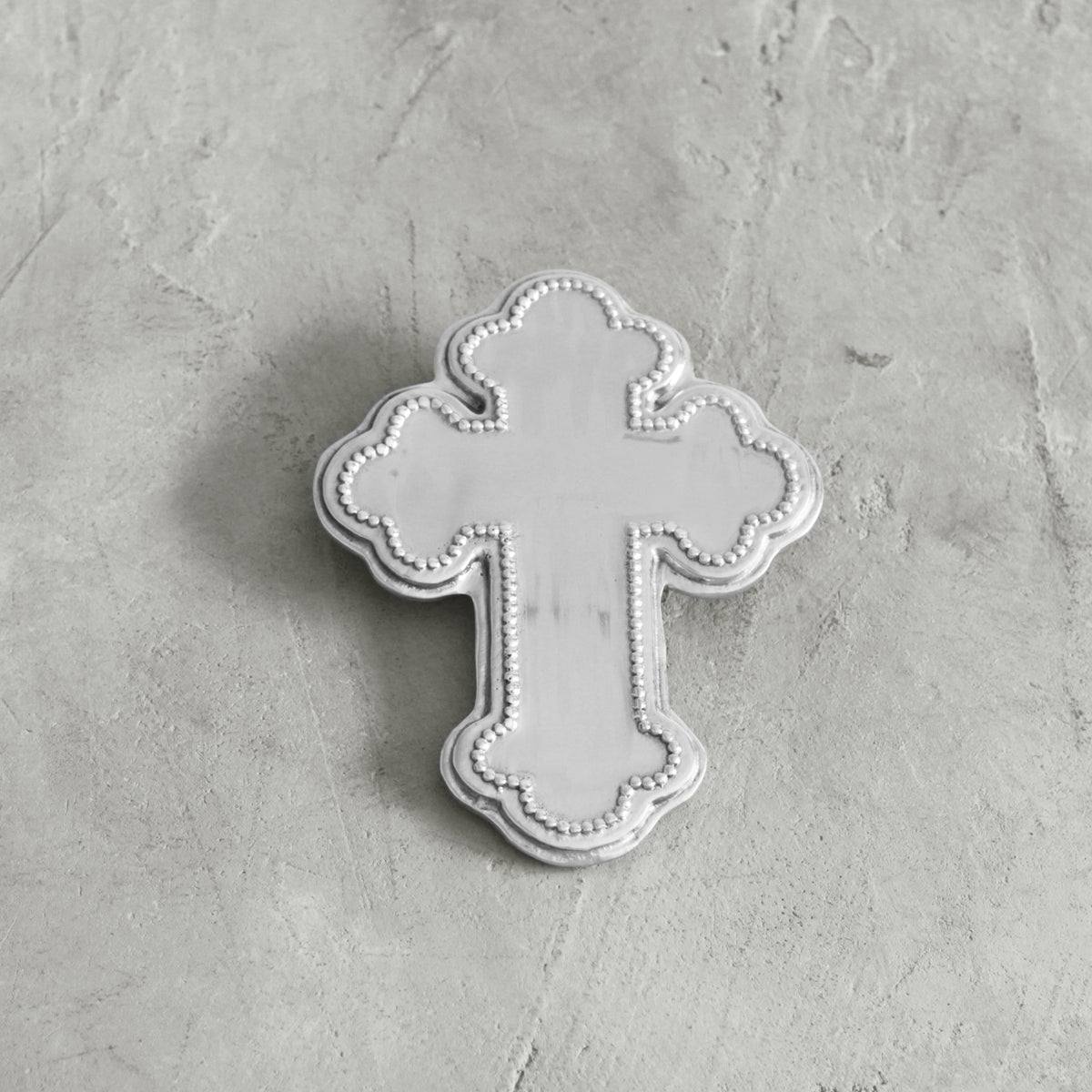 Baby Pearl Cross Keepsake - Close Up | Bone & Brass