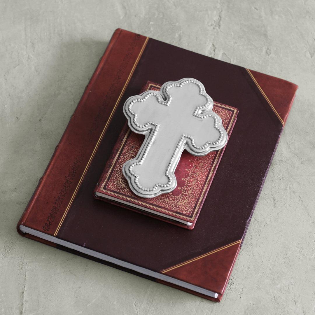 Baby Pearl Cross Keepsake - Detail View | Bone & Brass