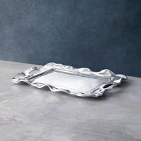 Vento Rebecca Medium Rectangular Tray Handles - Tray Top View | Bone & Brass