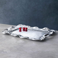 Vento Rebecca Medium Rectangular Tray Handles - Tray Side View | Bone & Brass