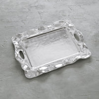 Vento Rebecca Large Rectangular Tray Handles - Tray Top View | Bone & Brass