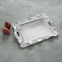 Vento Rebecca Large Rectangular Tray Handles - Tray Side View | Bone & Brass