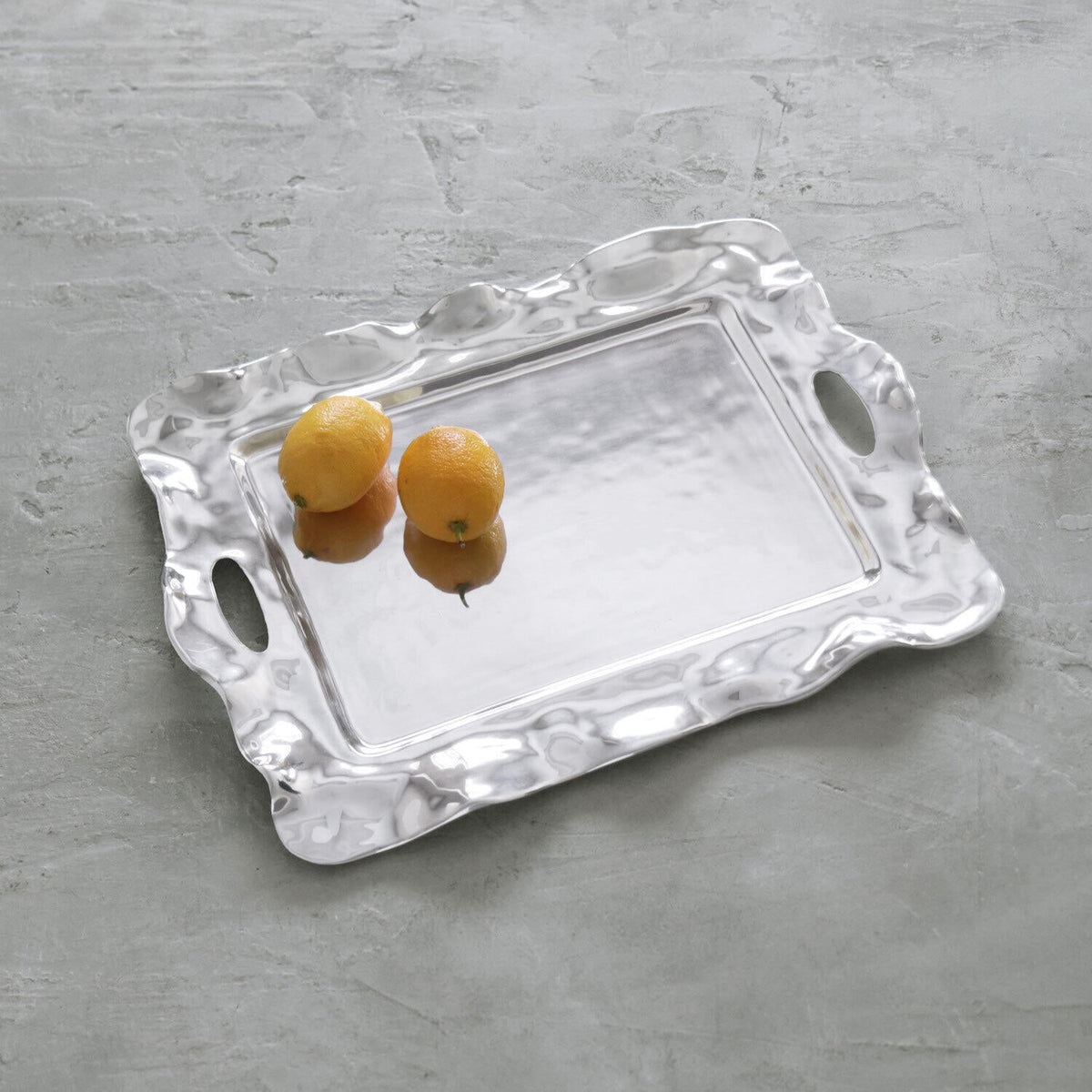 Vento Rebecca Large Rectangular Tray Handles - Tray View | Bone & Brass