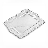 Silver Organic Pearl Medium Rectangular Tray w/ Handles - Tray Top View | Bone & Brass