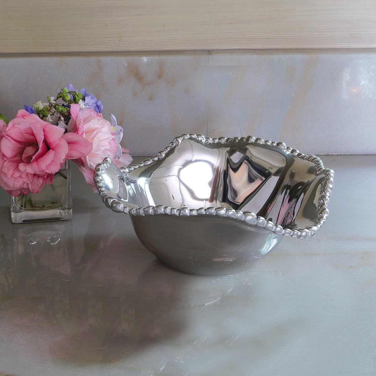 silver Organic Pearl Sauce Bowl - Bowl Detail | Bone & Brass