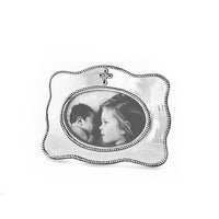 Silver Baby Cross 4 x 6 Picture Frame Horizontal | Bone & Brass