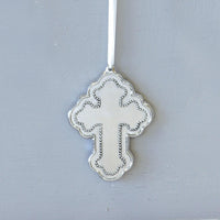 Baby Pearl Cross Ornament - Detail View | Bone & Brass