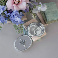 Silver Cross Oval Keepsake Box