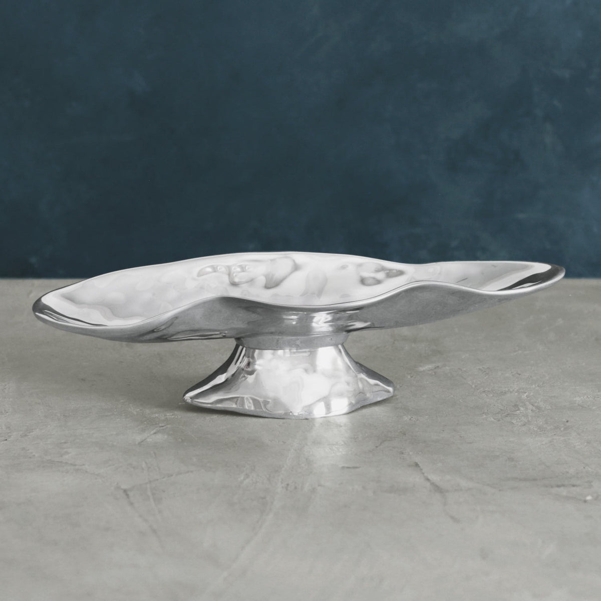 Pedestal Soho Small Oval Cracker Tray - Pedestal Top View | Bone & Brass
